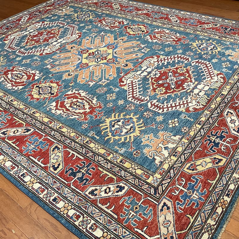 HERAT ORIENTAL Handmade Super Kazak Wool Rug - 8'2" x 9'9"