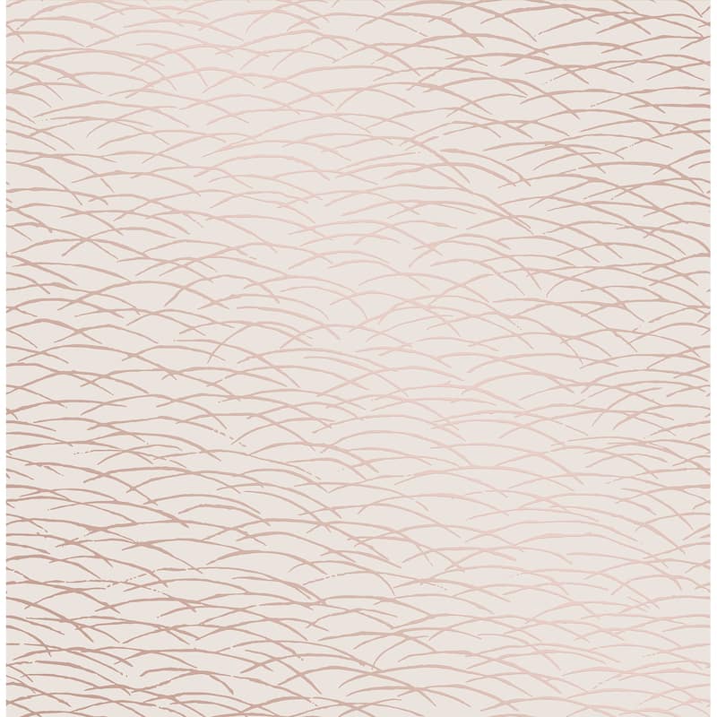 A-Street Prints Hono Rose Gold Abstract Wave Wallpaper