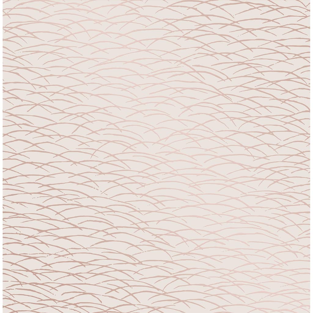 A-Street Prints Hono Rose Gold Abstract Wave Wallpaper