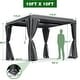 preview thumbnail 105 of 188, EROMMY Outdoor Louvered Pergola Gazebo with Adjustable Aluminum Rainproof Roof