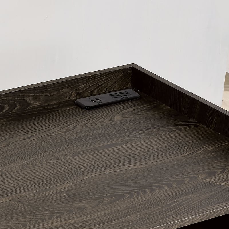 Yary Transitional Brown 47-inch Wood Computer Desk with USBs by Furniture of America