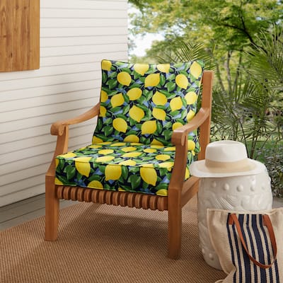 Yellow Lemons Indoor/ Outdoor Deep Seating Pillow and Cushion Set