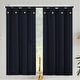 preview thumbnail 19 of 22, Archaeo Cotton Blend Button Tab Top Cafe Curtain Pair 54" x 36" - Navy Blue
