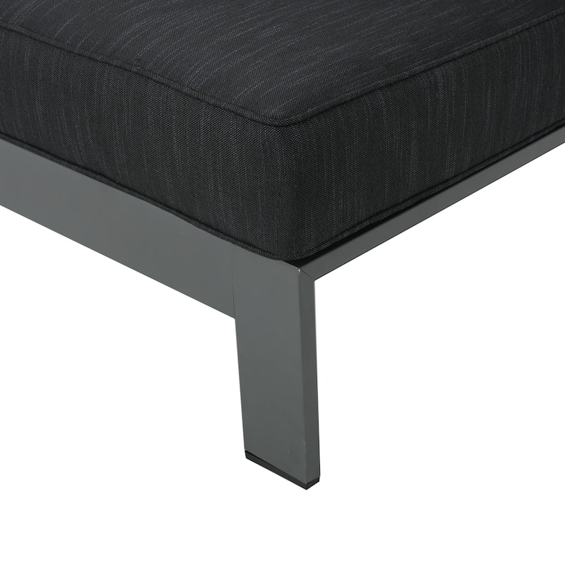 Cape Coral Aluminum Outdoor Sectional Sofa Set with Fire Table by Christopher Knight Home