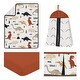 preview thumbnail 2 of 4, Mod Dino Boy Girl 4pc Nursery Crib Bedding Set - Orange Tan Rust Taupe Mustard Yellow Beige Black Modern Dinosaur Boho Arrow