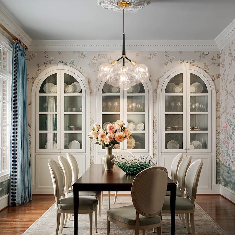 3-Light Modern Glam Cluster Clear Glass Globe Bubble Chandelier with Bulbs Included - 19.7 in. W x 22 in. H