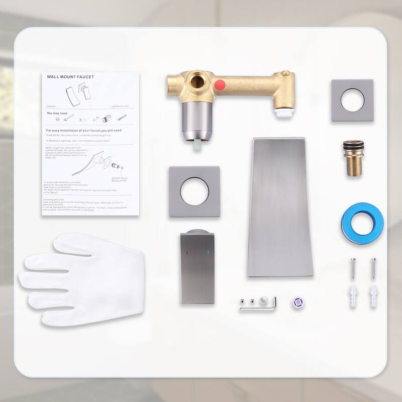 WOWOW Single Handle Wall Mounted Bathroom Basin Faucet