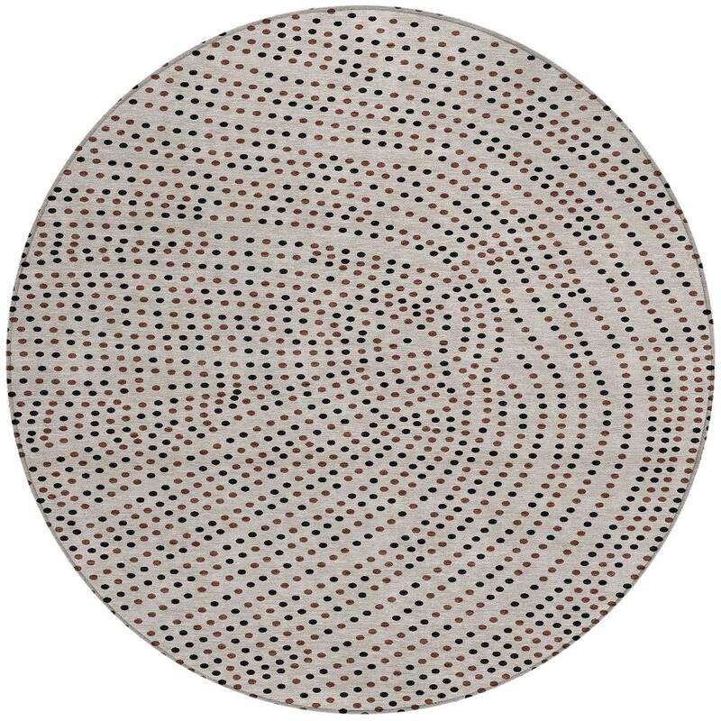 HomeRoots Polka Dot Transitional Rectangle Outdoor Rug