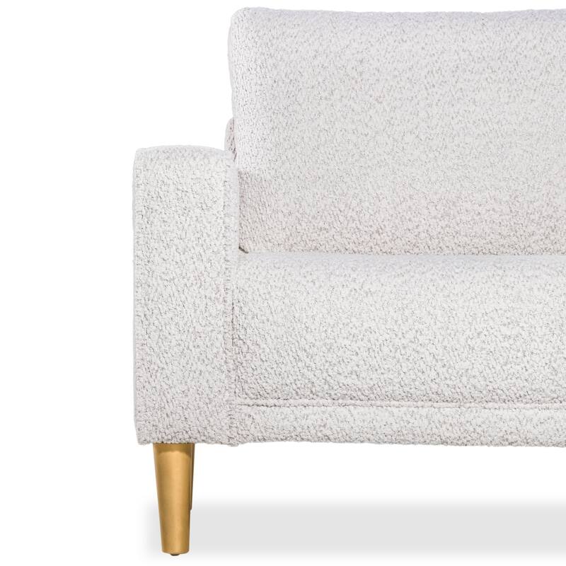 Furniture of America Isidora Contemporary Boucle Sofa Set with Back Pillows and Wooden Legs, 2-Piece or 3-Piece Options