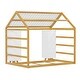 preview thumbnail 22 of 26, Multifunctional Design Wooden House Bed with Fence, Roof and Two Movable Wardrobes, Twin Size