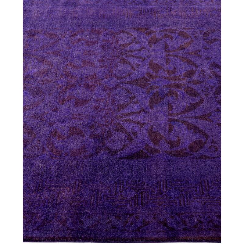 Overdyed One-of-a-Kind Hand-Knotted Area Rug - Purple - 4' 3" x 12' 1"