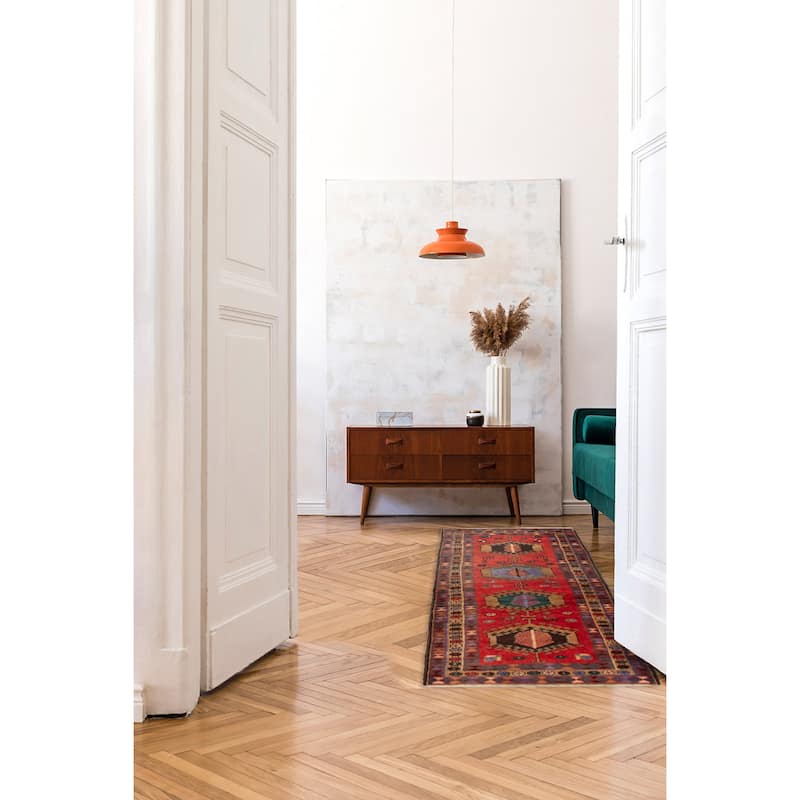 ECARPETGALLERY Hand-knotted Konya Anatolian Red Wool Rug - 3'6 x 10'2