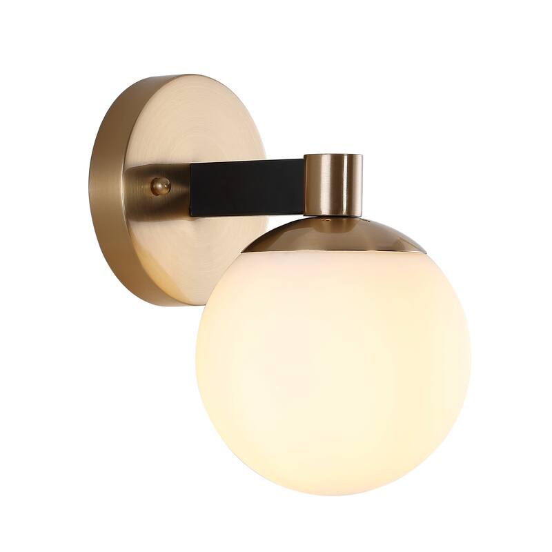 Cecil Globe Metal/Frosted Glass Modern Contemporary LED Vanity, by JONATHAN Y