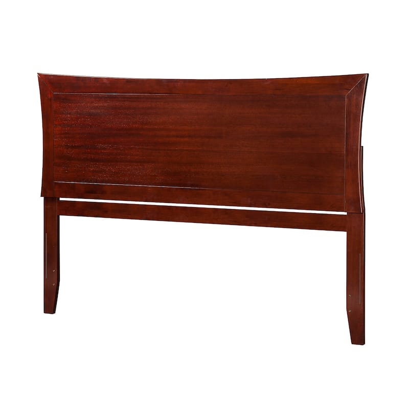Southwestern Headboard Walnut Wood Panel Bed Frame with USB Charger