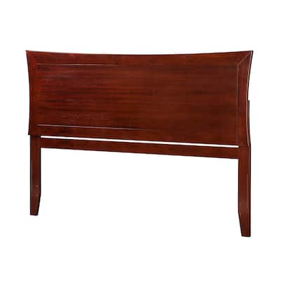 Southwestern Headboard Walnut Wood Panel Bed Frame with USB Charger