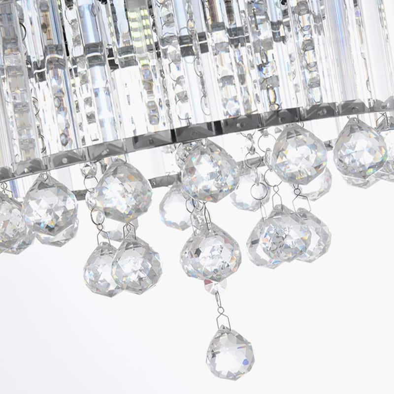 52-inch Wooden 5-Blade Crystal Ceiling Fan Chandelier with Remote
