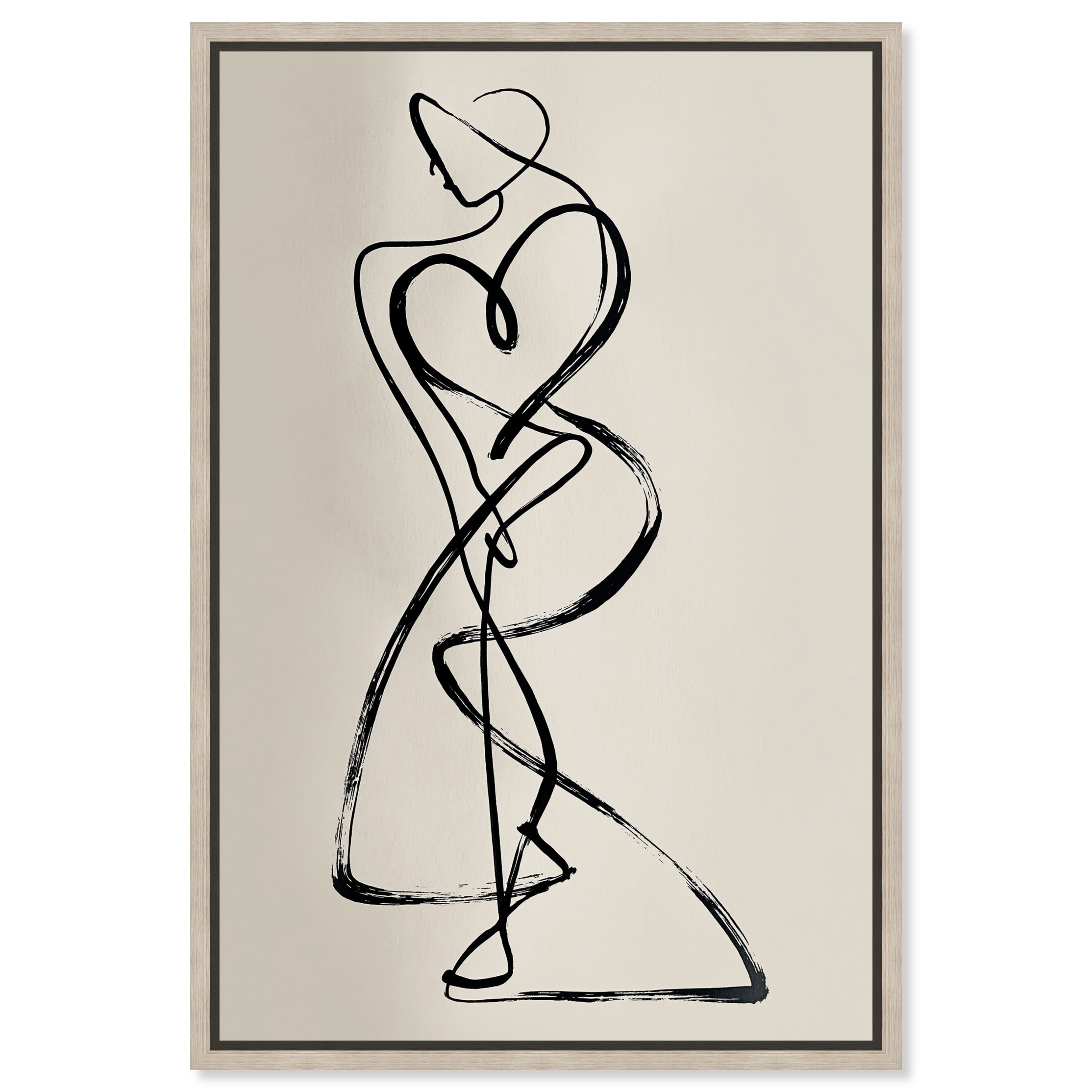 Ink Motion II Minimalist Wall Art Framed Canvas Print by Art Remedy
