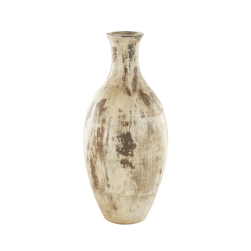 Ceramic Antique Style Distressed Decorative Vase - Brown - Roche River Decor