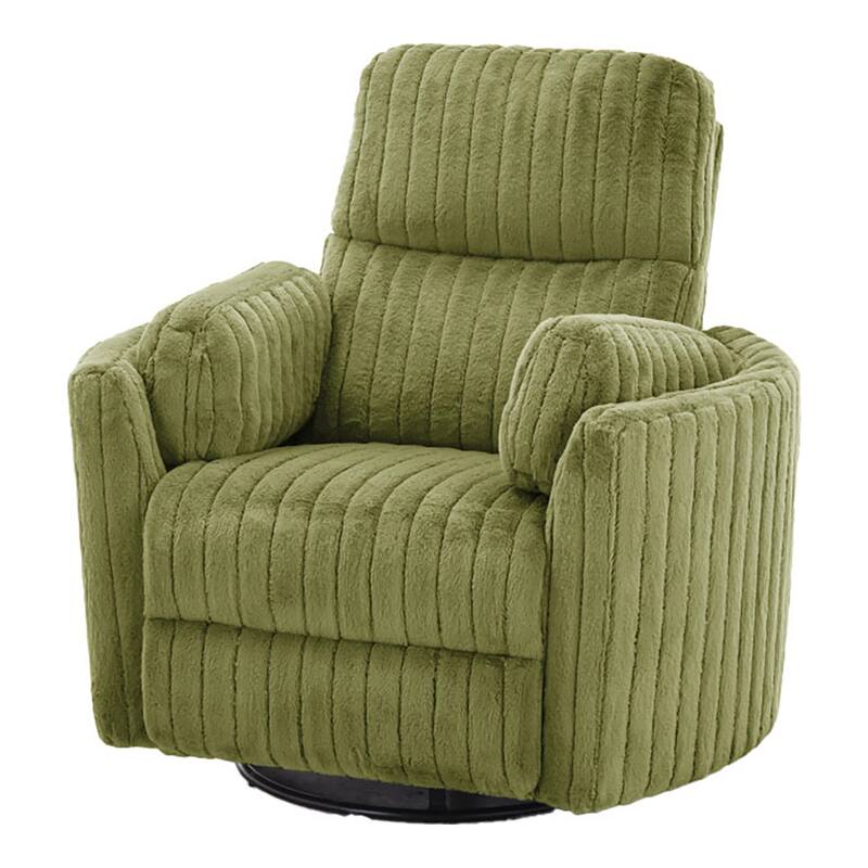 DH BASIC Modern Chenille Power Swivel Glider Recliner by Denhour