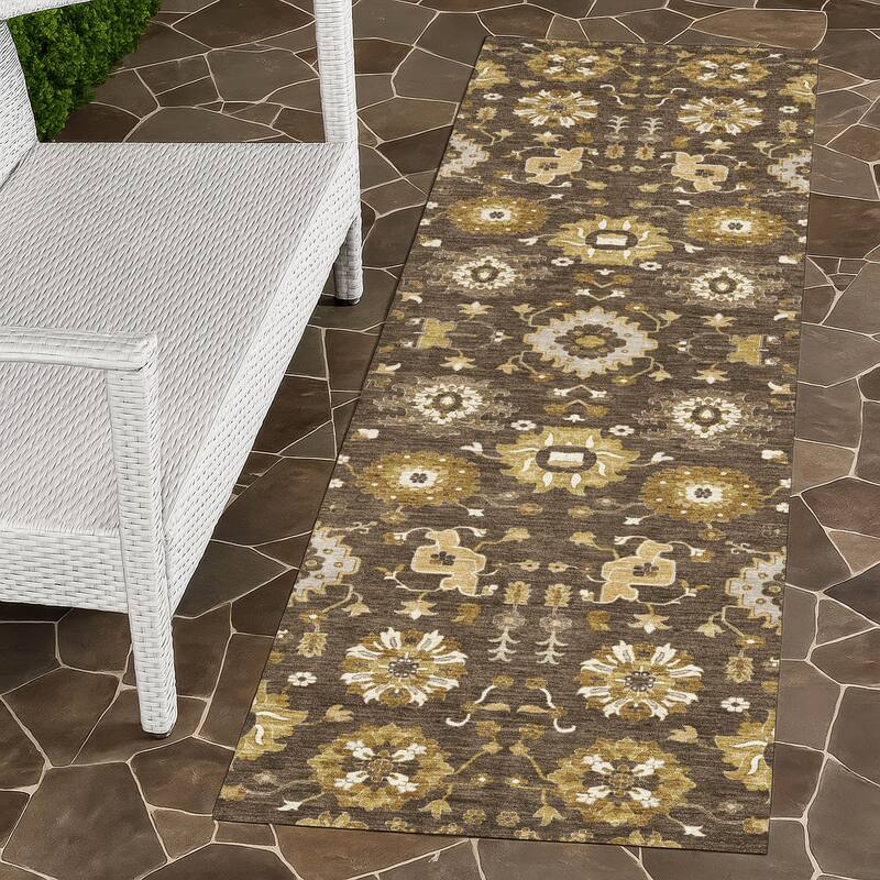 Machine Washable Indoor/ Outdoor Global Durango Chantille Rug - Chocolate - 2'3" x 7'6"