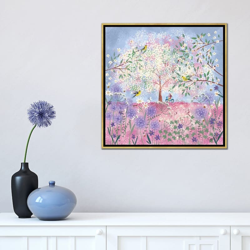 iCanvas "Periwinkle Spring Flora" by Joy Laforme Framed Canvas Print