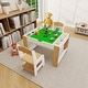 preview thumbnail 2 of 7, Kids 2 in 1 Play Table & 2 Chairs Set,with 7 Storage Compartments,Compatible with LEGO Building Block, Activity Learning Table
