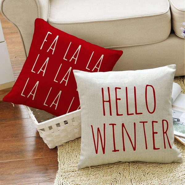 Christmas Saying Throw Pillow Cover 18 x 18 Inch Cushion Case