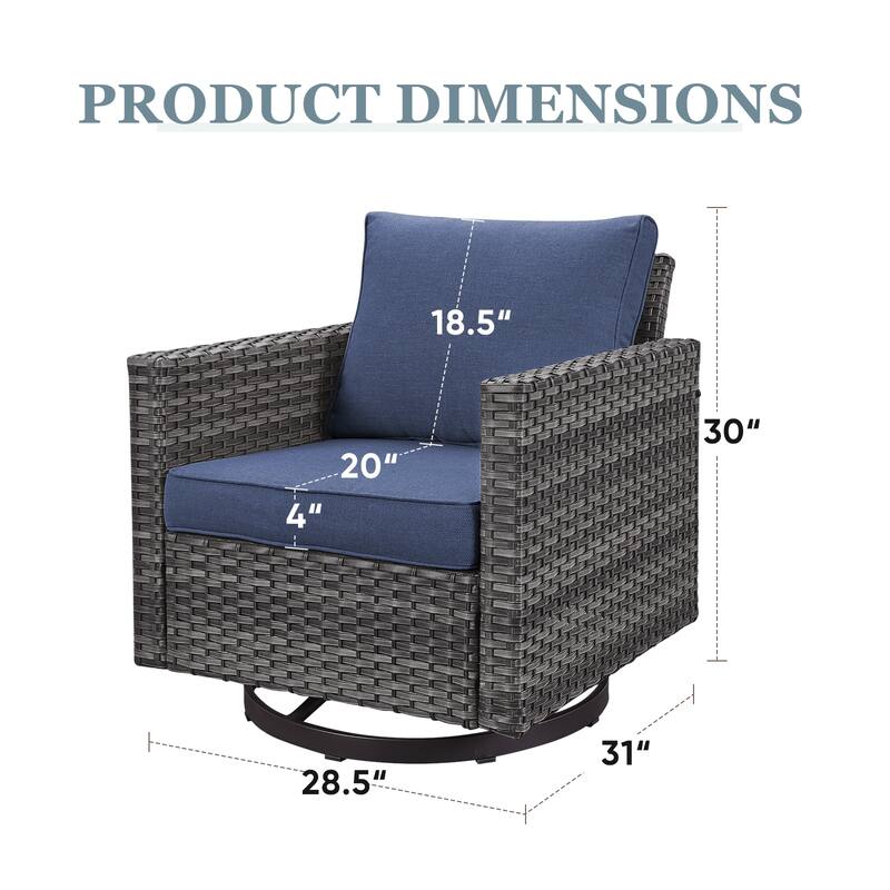 Patio Chairs Wicker Swivel Rocker Set of 2