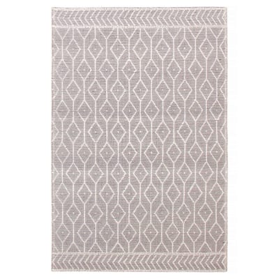 ECARPETGALLERY Braid weave Sienna Grey Wool Rug - 6'1 x 9'1