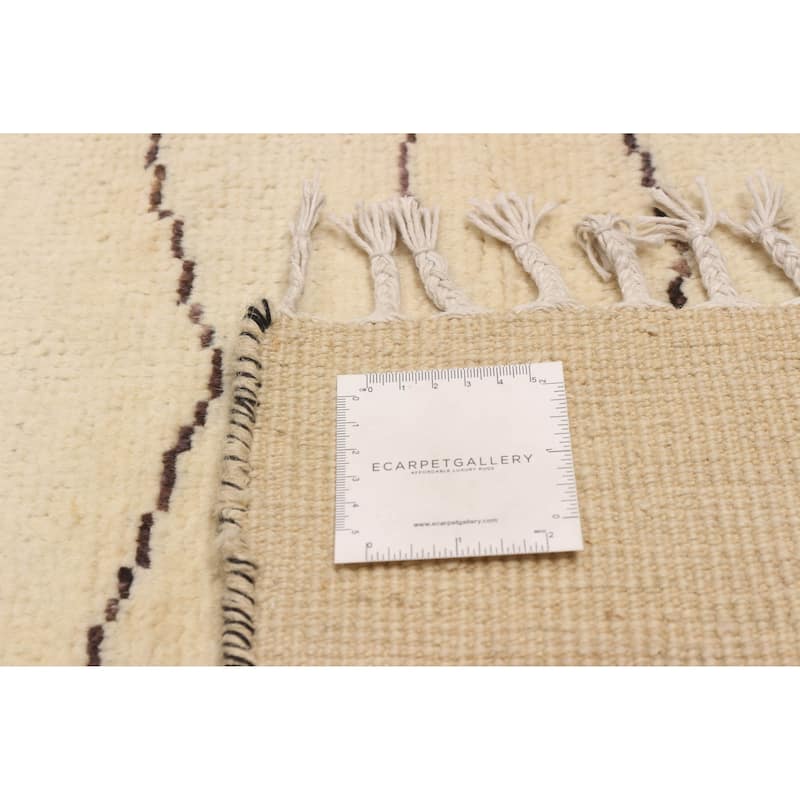 ECARPETGALLERY Hand-knotted Pak Finest Marrakesh Cream Wool Rug - 9'0 x 11'10