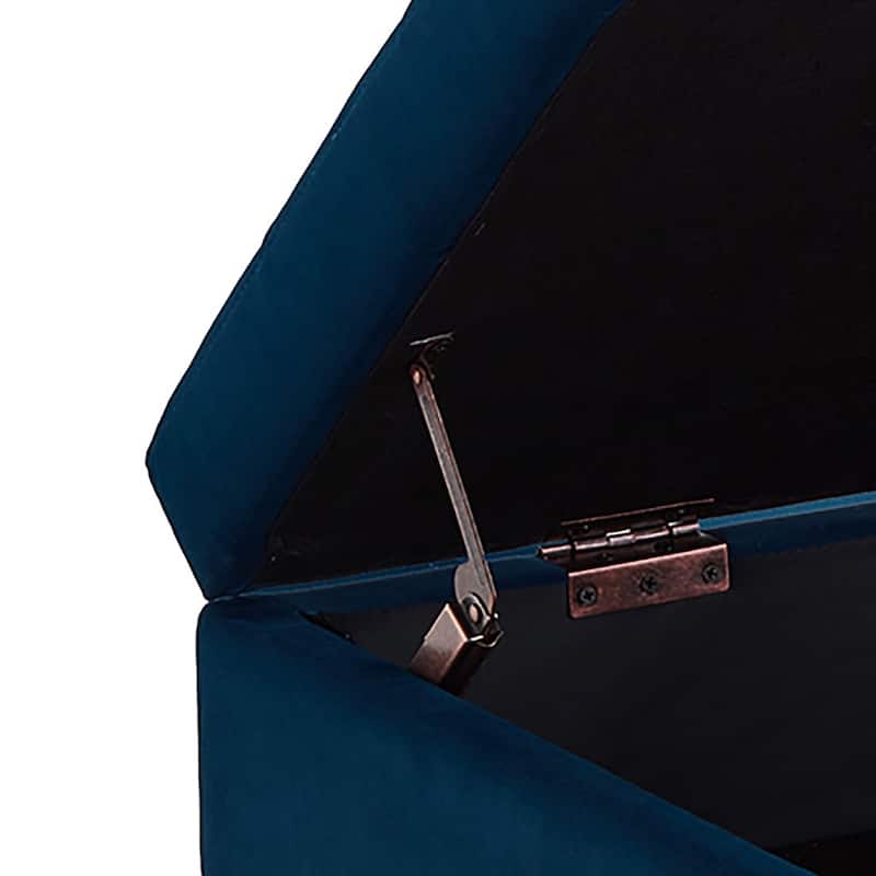 Modern Velvet Upholstered Storage Bench with Flip-Up Seat Top