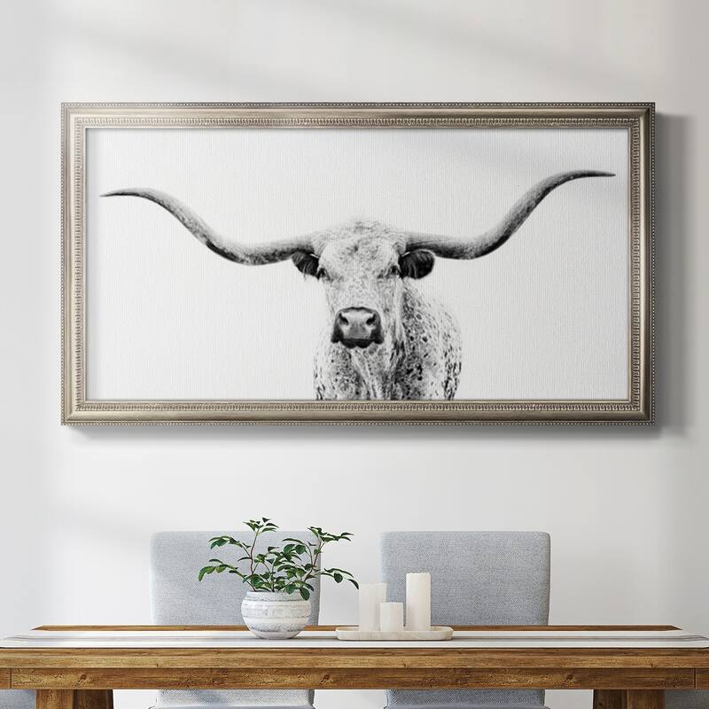 Longhorn Gaze Premium Framed Canvas- Ready to Hang