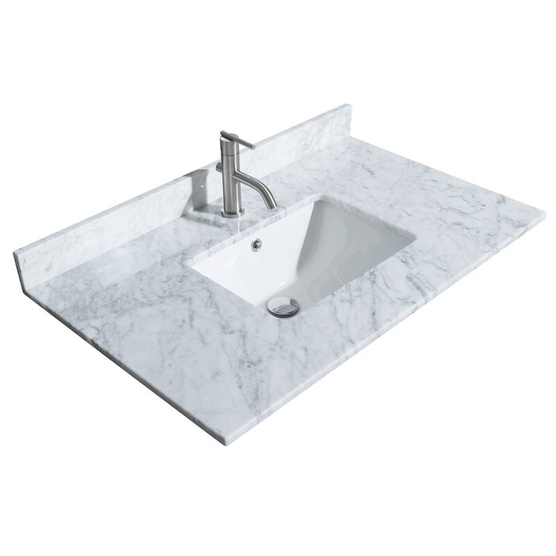 Strada 36-Inch Single Vanity Set, Carrara Marble Top