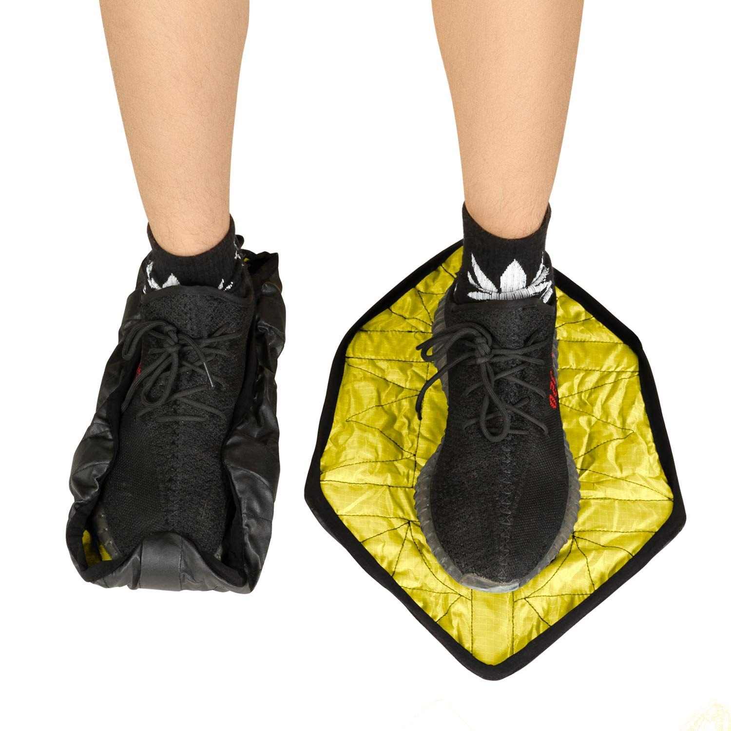 HK step in sock shoe covers automatic hands free shoe cover pair Bed Bath Beyond 38412004