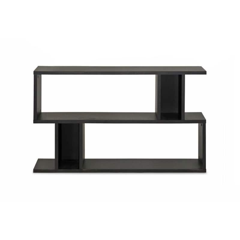 Goodwin 2-Level Dark Brown Modern Bookshelf - 47.25"W x 11.375"D x 27.5"H