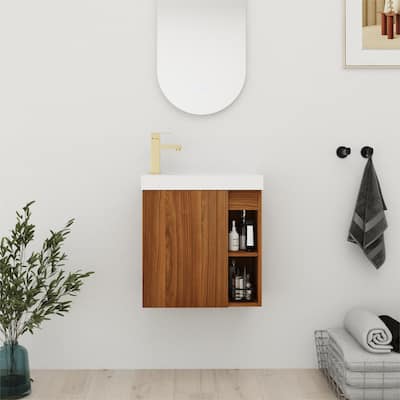 Bathroom Vanity With Sink In 20 Inch, Floating Bathroom Vanity With Soft Close Door