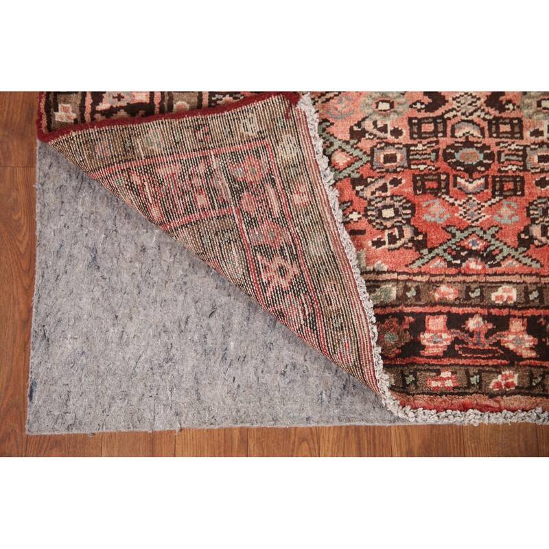 Hand Knotted Oriental 100% Wool Carpet Traditional Medallion Pink Hamedan Runner Rug - 9' 11'' X 3' 6''