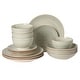 preview thumbnail 16 of 59, Gibson Home Stonebury 16 Piece Plates and Bowls - Handpainted Stoneware Dinnerware Set - Service for 4 Grey