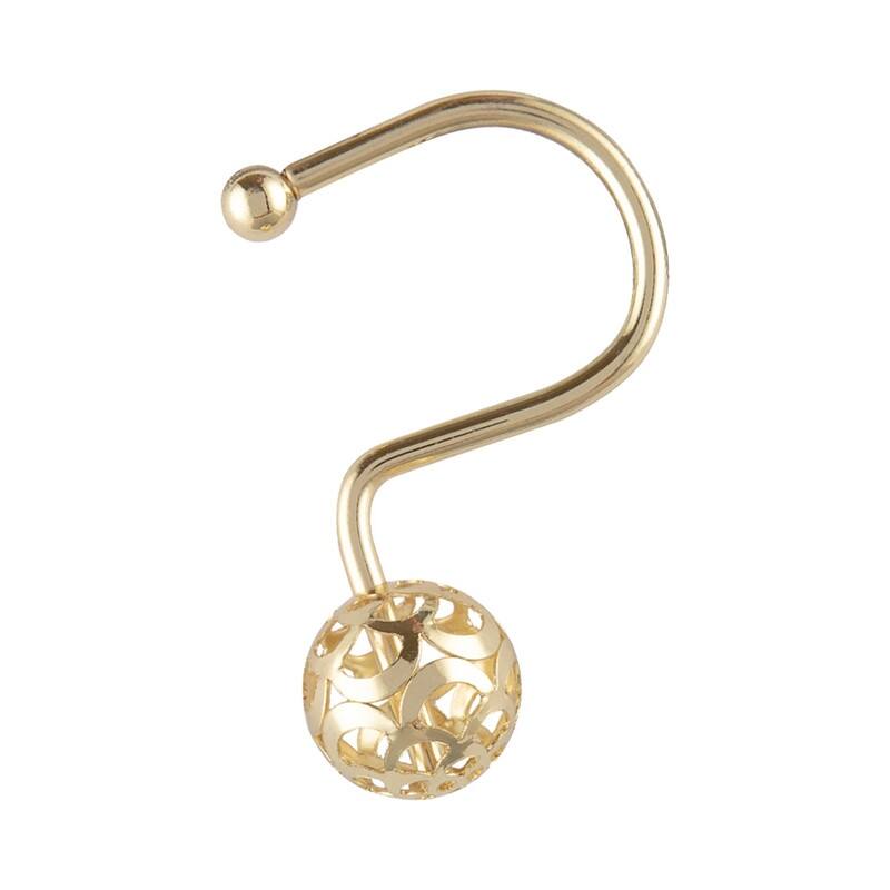 Utopia Alley Shower Rings, Hollow Ball Shower Curtain Hooks for Bathroom, Rust Resistant Shower Curtain Hooks Rings, Set of 12