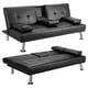 preview thumbnail 3 of 6, Futon Sofa Bed with Armrest two holders