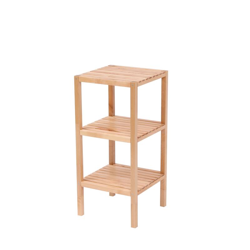Modern Multifunctional Solid Wood Storage Rack, 3-Tier Shelf