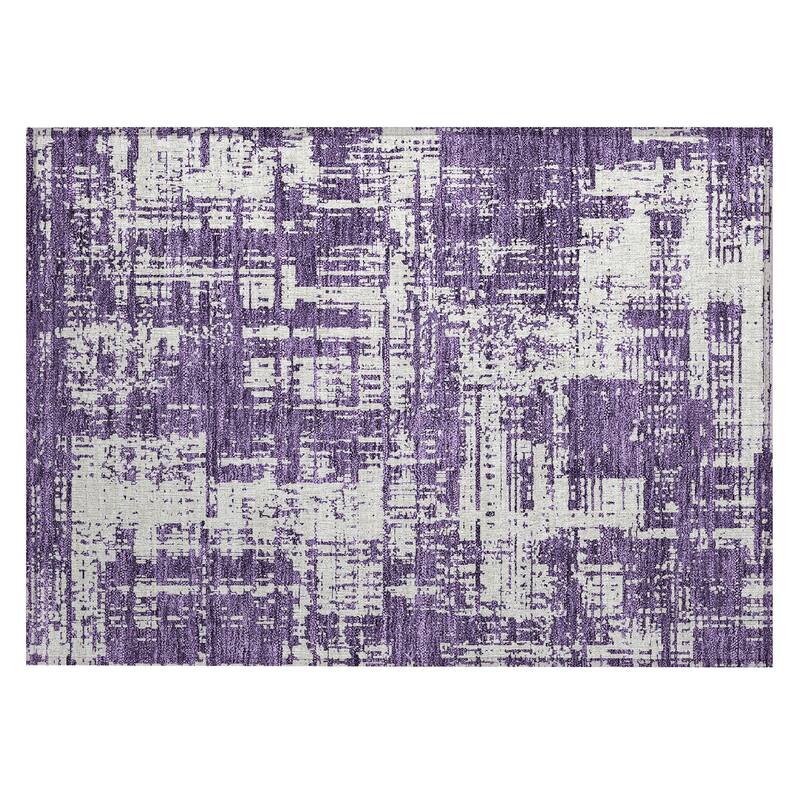 Machine Washable Indoor/ Outdoor Chantille Solid Abstract Rug