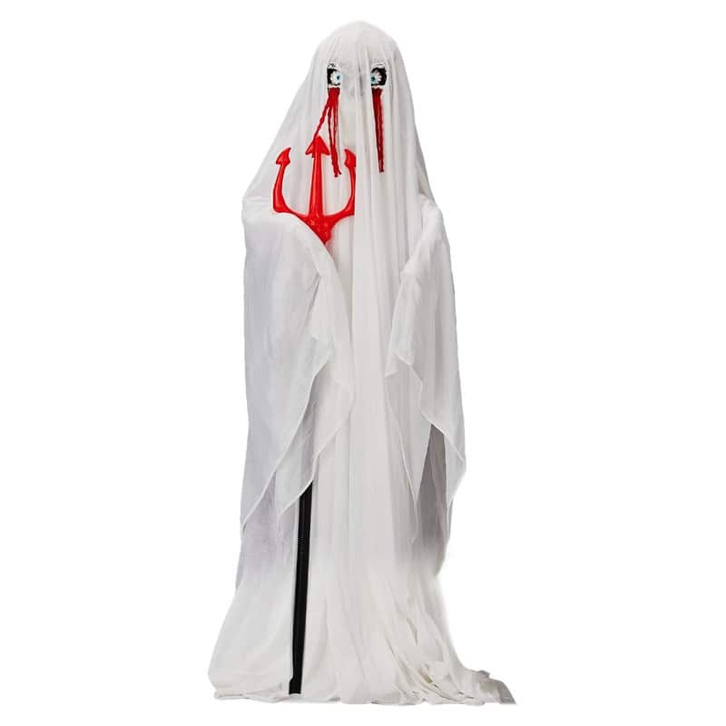 4.3ft Halloween Decorations Outdoor Life Size Animatronics Ghost with Trident