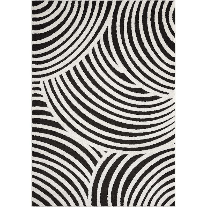 Abani Rugs Nomad Collection NOM160 Linear Curves Area Rug