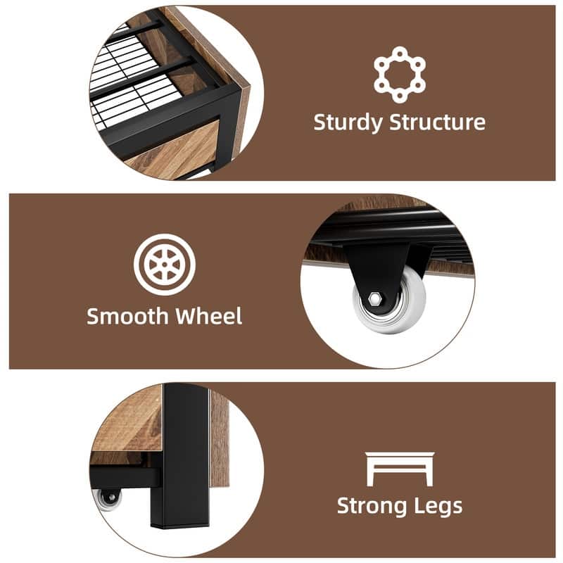 Steel-wood four-drawer bed