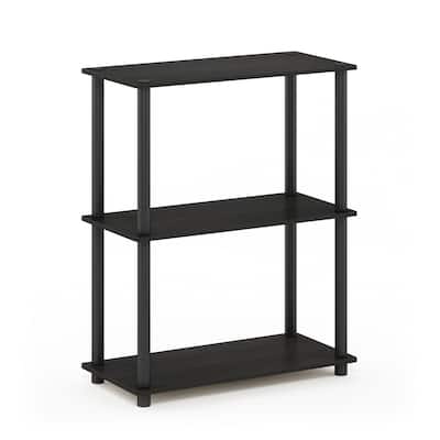 3 Tiers Wood Household Shelving Unit in Espresso/Black (23.6 in. W x 29.5 in. H x 11.6 in. D) - 23.6