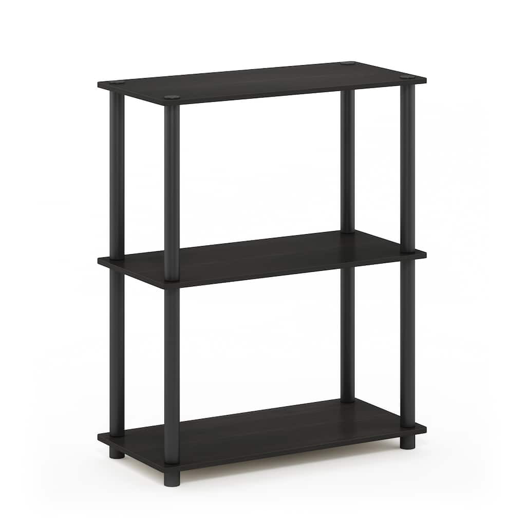 3 Tiers Wood Household Shelving Unit in Espresso/Black (23.6 in. W x 29.5 in. H x 11.6 in. D) - 23.6