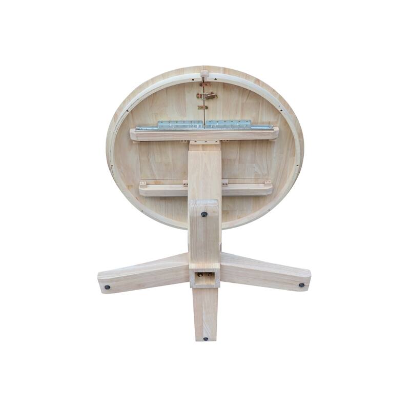 36" Round Extension Dining Table with 12" Leaf and Dining Chairs