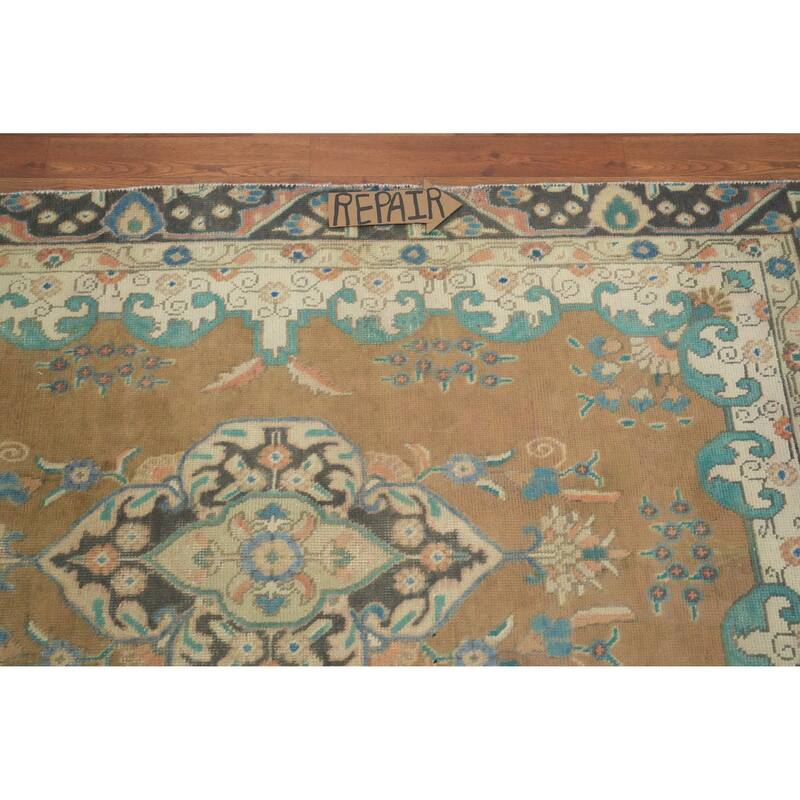 Hand Knotted Oriental 100% Wool Carpet Traditional Medallion Brown Tabriz Area Rug - 6' 6'' X 4' 4''
