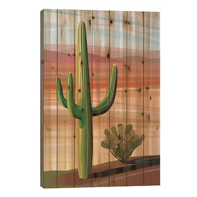 Sonora Desert Saguaro Print On Wood by Charles Harker - Multi-Color